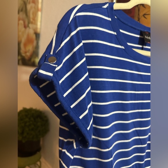 Rafaella blue/white stripe dress size M - Picture 6 of 9